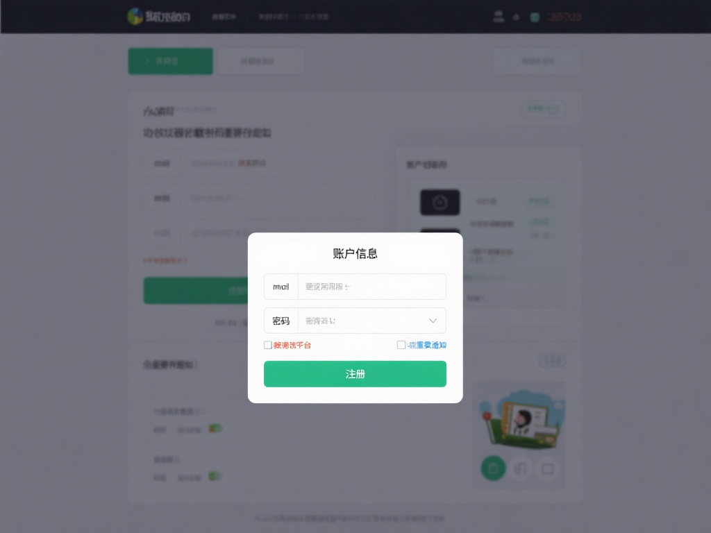 账户信息填写：在注册页面，用户需要输入邮箱、密码等